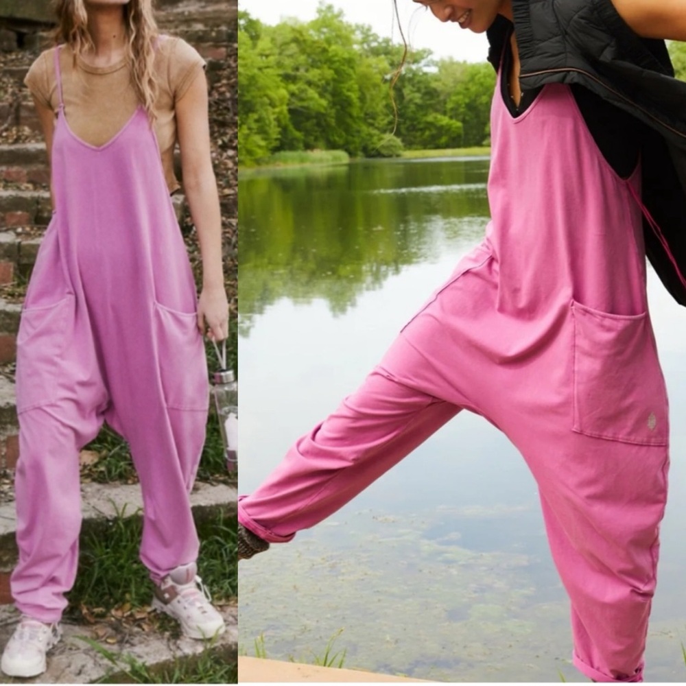 Free People Movement Hot Shot Onesie Jumpsuit Pink - Picture 6 of 16
